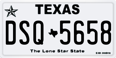 TX license plate DSQ5658