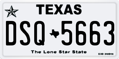 TX license plate DSQ5663