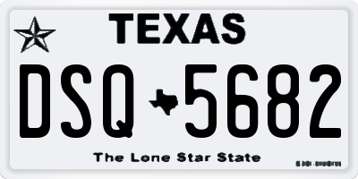 TX license plate DSQ5682
