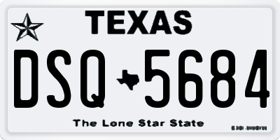TX license plate DSQ5684