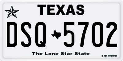 TX license plate DSQ5702