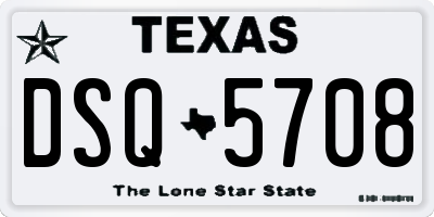 TX license plate DSQ5708