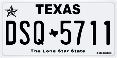 TX license plate DSQ5711