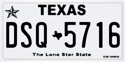 TX license plate DSQ5716