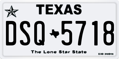 TX license plate DSQ5718