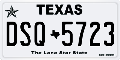 TX license plate DSQ5723