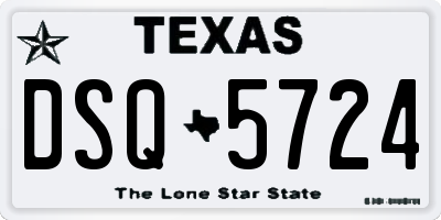 TX license plate DSQ5724