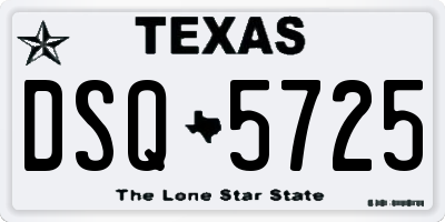 TX license plate DSQ5725