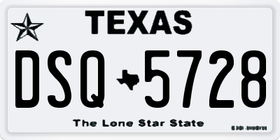 TX license plate DSQ5728