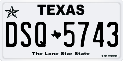 TX license plate DSQ5743