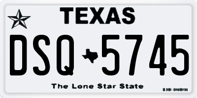 TX license plate DSQ5745