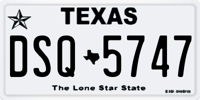 TX license plate DSQ5747