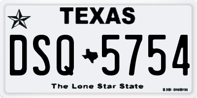 TX license plate DSQ5754
