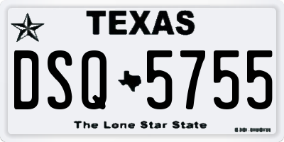 TX license plate DSQ5755