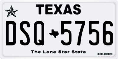 TX license plate DSQ5756