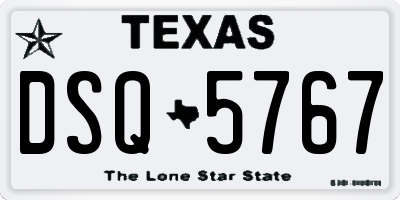 TX license plate DSQ5767