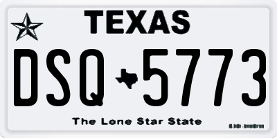 TX license plate DSQ5773