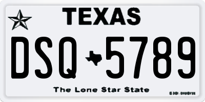 TX license plate DSQ5789
