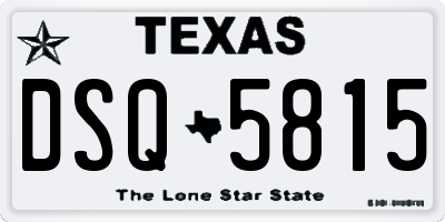 TX license plate DSQ5815