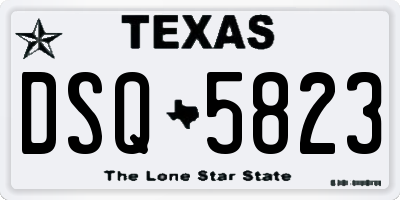 TX license plate DSQ5823