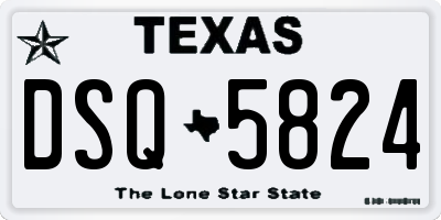 TX license plate DSQ5824