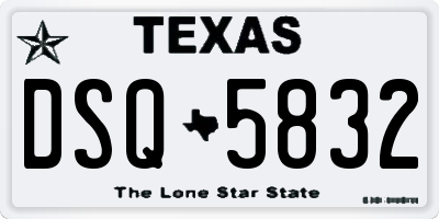 TX license plate DSQ5832