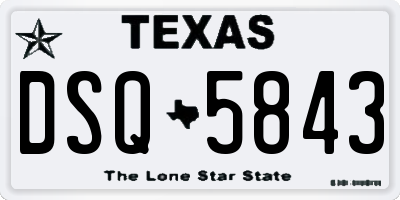 TX license plate DSQ5843