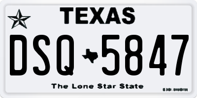 TX license plate DSQ5847
