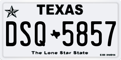 TX license plate DSQ5857