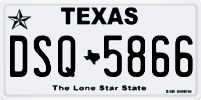 TX license plate DSQ5866