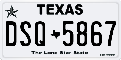 TX license plate DSQ5867