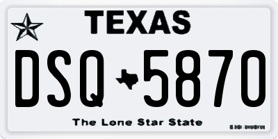 TX license plate DSQ5870