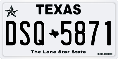 TX license plate DSQ5871