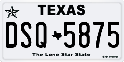 TX license plate DSQ5875