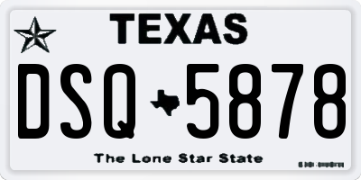 TX license plate DSQ5878