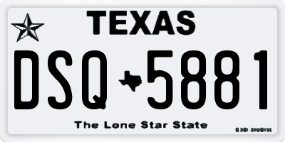 TX license plate DSQ5881