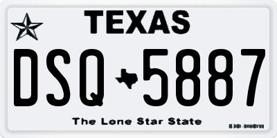 TX license plate DSQ5887
