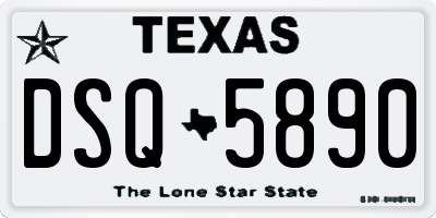 TX license plate DSQ5890