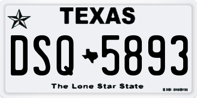 TX license plate DSQ5893