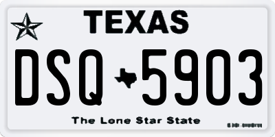 TX license plate DSQ5903