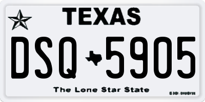 TX license plate DSQ5905