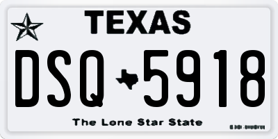 TX license plate DSQ5918