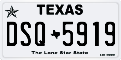 TX license plate DSQ5919