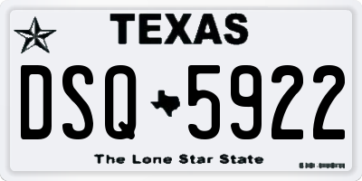 TX license plate DSQ5922