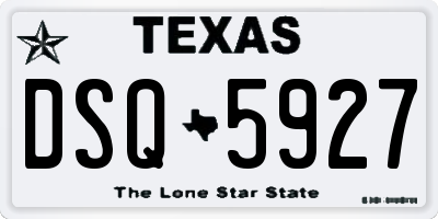 TX license plate DSQ5927