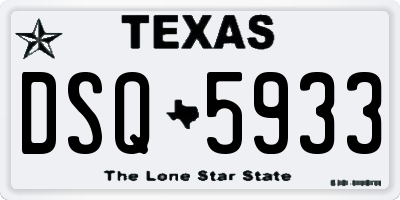 TX license plate DSQ5933