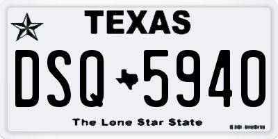 TX license plate DSQ5940