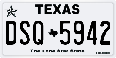 TX license plate DSQ5942