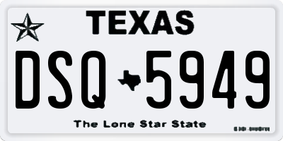 TX license plate DSQ5949