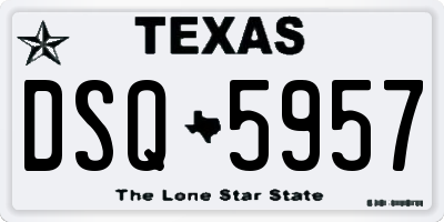 TX license plate DSQ5957